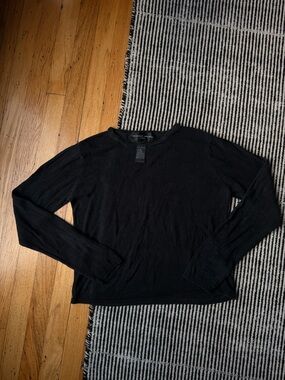 Vintage Black Silk Lightweight Crewneck Sweater